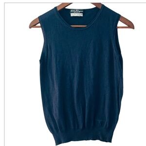 Salvatore Ferragamo Women's Dark Grey Designer Italy Cable Knit Vest Size S